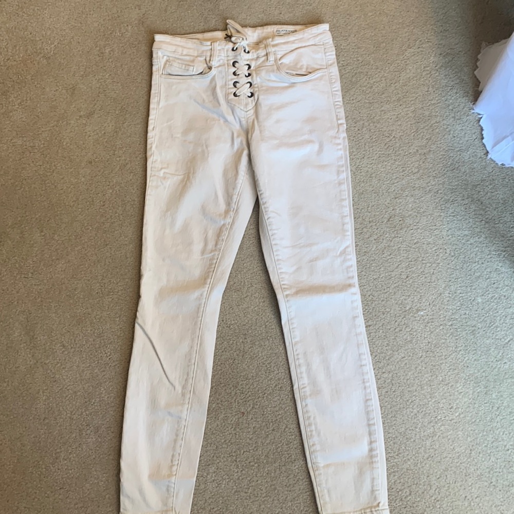 Black NYC lace up jeans